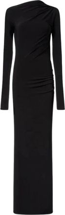 Andamane Zwarte Elegante Jurk - Dames - Maxi kleedjes - Zwart - L - Kleedjes