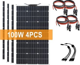 OEM Panel Solar De Alta Eficiencia, Instalaci&oacute;n Flexible, 4 Unidades Con Control