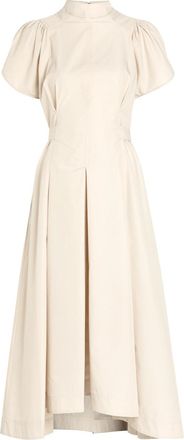 3.1 Phillip Lim Pleated Cotton-blend Poplin Midi Dress - Stone - 10 (UK14 / L)