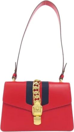 Gucci Pre-owned Shoulder Bags, female, Red, Size: ONE SIZE Pre-owned Leather gucci-bags