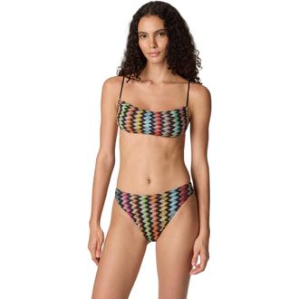Missoni Bikini In Lam&eacute; Viscose With Micro Zigzag Pattern And High-waisted Bottoms in Black & Multicoloured at Nordstrom, Size 40 It