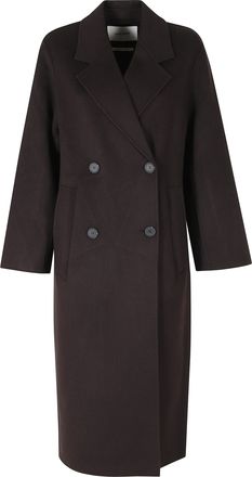 IVY & OAK Brown Double-Breasted Medium Length Coat