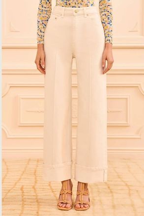 Ulla Johnson Genevieve High Rise Wide Leg Jean In Cowrie