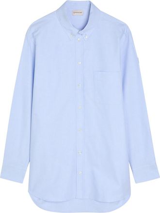 Moncler Logo-appliqu&eacute;d Cotton Shirt - Light Blue - 42 (UK10 / S)