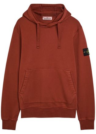 Stone Island Hooded Cotton Sweatshirt - Red - XL