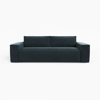 Sia Home Sof&aacute; cama expr&eacute;s con colch&oacute;n 160cm 3plazas terciopelo azul pavo real