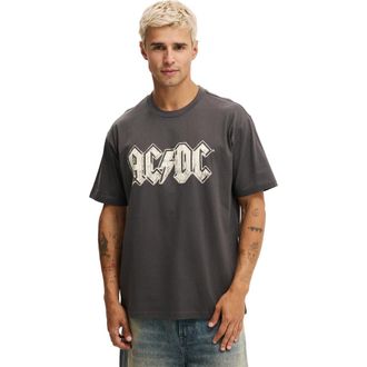 Cotton On Mens Premium Loose Fit Music T-Shirt in Faded Slate - Ac Dc - Hells at Nordstrom, Size X-Large
