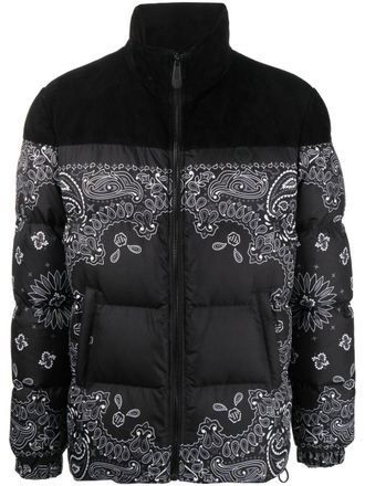 Philipp Plein bandana-print padded jacket - Black