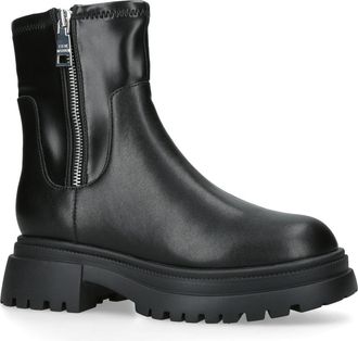 Steve Madden Womens Leather Roadmap Boots - Black - Size UK 6