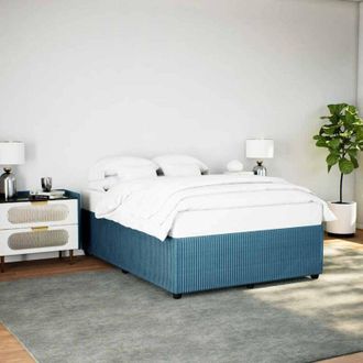 vidaXL Estructura De Cama De Terciopelo Azul 140x190 Cm Vidaxl