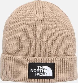 The North Face Womens The North Face Logo Box Cuffed Beanie - Mushroom Grey - Brown - Size: ONE size