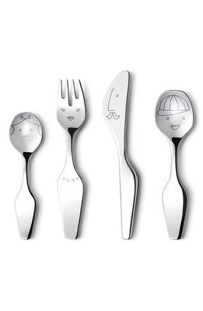 Georg Jensen Alfredo The Twist Family 4-Piece Cutlery Set in Silver at Nordstrom