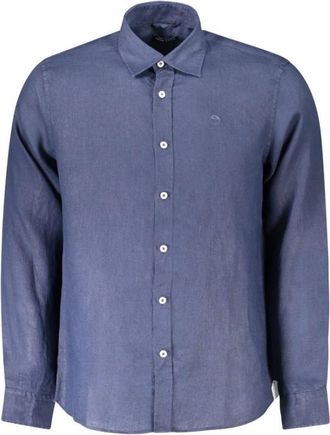 North Sails Linnen Overhemd - Heren - Casual Overhemden - Blauw - S - Linnen - Overhemden