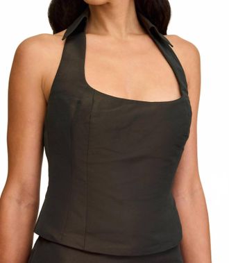 Cult Gaia Tarini Halter Top In Dark Java