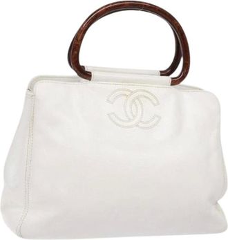 Chanel Pre-owned Handbags, female, White, Size: ONE SIZE Pre-owned Leather handbags
