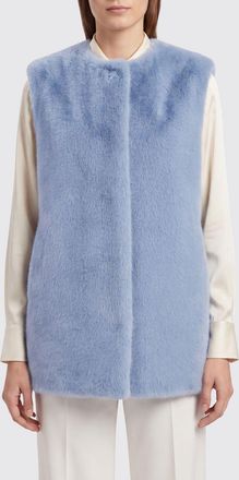 Herno Gilet in pelliccia sintetica con scollo a girocollo e chiusura a scomparsa
