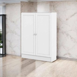 Dmora Dmora - Zapatero Sanba, Zapatero, Armario De Entrada Multiusos, Zapatero, 79x28 H107 Cm, Blanco