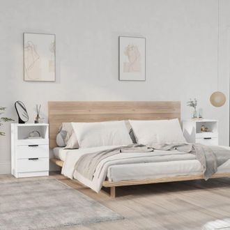 Berkfield Home Bedside Cabinets 2 pcs White Engineered Wood