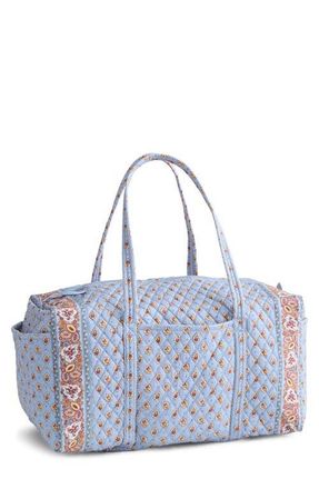 Vera Bradley Large Original Quilted Duffle Bag in Blue Leaf at Nordstrom