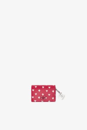 Ganni Red Bou Card Holder With Flap Dots