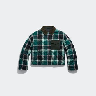 Canada Goose Terra Plaid Jacket (Women, Green/Pink Multi, XL)