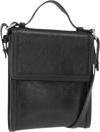 Gucci Pre-owned Cross Body Bags, female, Black, Size: ONE SIZE Pre-owned Canvas Cross Body Bag