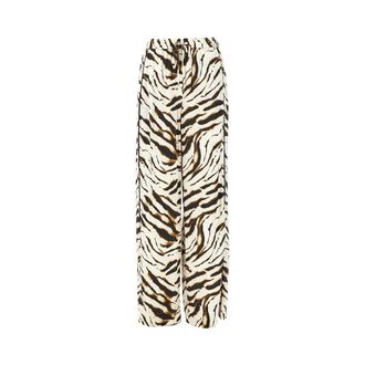 Ganni Pantalones de sat&eacute;n con estampado de cebra - Trousers - Mujer - Multicolor - S