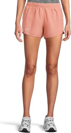 Under Armour Fly By Shorts Womens Shorts Canyon Pink/Canyon Pink/Reflective : MD (US 8-10), Polyester