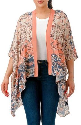 MARCUS ADLER Ombre Floral Kimono in Coral at Nordstrom Rack