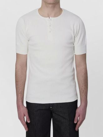 Christophe Lemaire ribbed henley polo stretch knit top