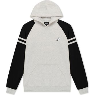 Dalix Mens Ghost Varsity Midweight Hooded Sweatshirt in Oatmeal Black at Nordstrom, Size Small