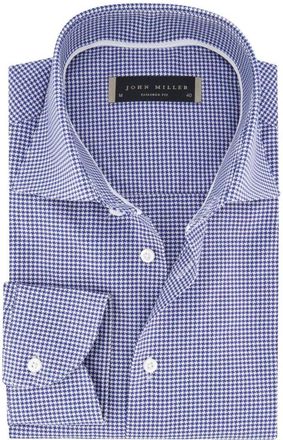 John Miller Overhemden, Heren, Blauw, 8Xl, Donkerblauw zakelijk overhemd