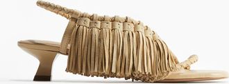 H&M Hohe Sandaletten mit Fransenbesatz - Yellow