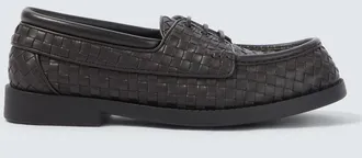 Bottega Veneta Pier Intrecciato leather boat shoes
