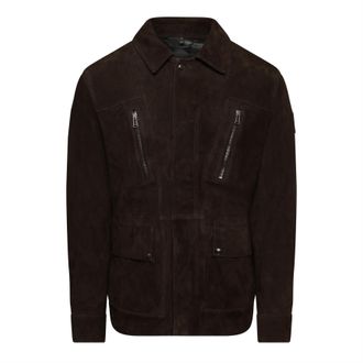 Belstaff Mens Continental Leather Jacket in Burnt Oak - Brown - Size X-Large