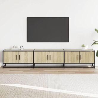 Berkfield Home TV Cabinet Sonoma Oak 210x35x41 cm Engineered Wood in Brown | Size: 210 x 35 x 41 cm