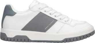 A|X Armani Exchange Sneaker met contrasterende zijstreep - Heren - Sneakers - Wit - 42 1/2 EU - Leer - Schoenen