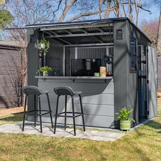 Suncast Suncast Cabana Entertainment Shed & Bar 8x7 - Cool Grey