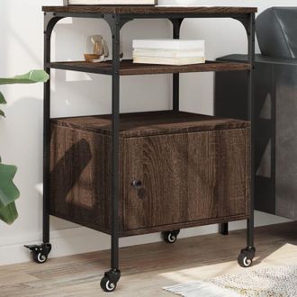 vidaXL Vidaxl - Soporte De Impresora 3 Niveles Marr&oacute;n Roble 50x40x76 Cm