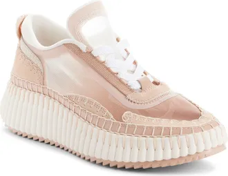 Chlo&eacute; Nama Platform Sneaker in Blushy Beige at Nordstrom, Size 12Us