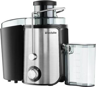 TecTake Licuadora de frutas y verduras con 2 velocidades, acero, 600 W, negro