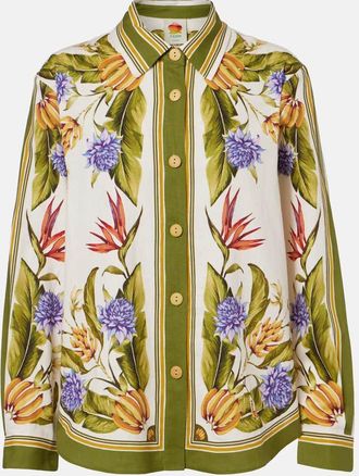 Farm Rio Floral linen-blend shirt