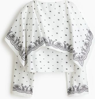 H&M Bluse im Lagenlook - Weiss/Paisleymuster