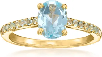 Ross-Simons Sky Blue Topaz Birthstone Ring in 18kt Gold Over Sterling