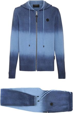 Philipp Plein Cash Wool Jogging Knit Suit - Heren - Jumpsuits - Blauw - S - Wol - Jumpsuits & Playsuits