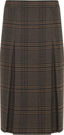 Saint Laurent Brown Check Skirt