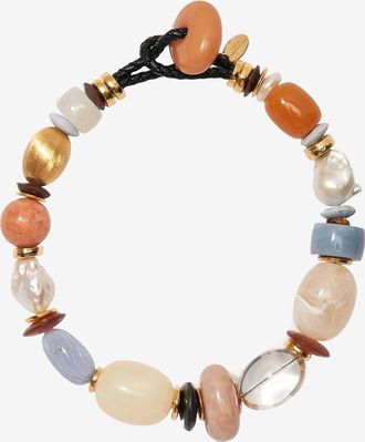 Lizzie Fortunato Halskette aus Perlen und Steinen Monument