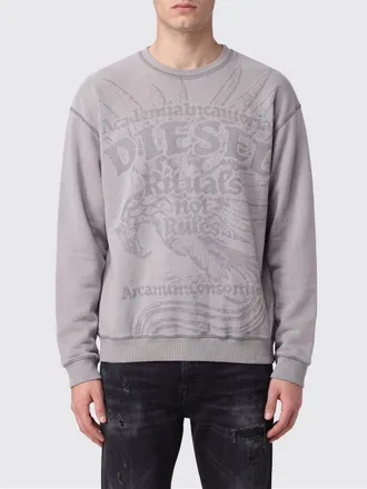 Diesel Felpa girocollo relaxed fit in misto cotone con stampa grafica