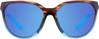Costa Mayfly Blue Mirror Polarized Glass Cat Eye Ladies Sunglasses 6S9110 911005 58