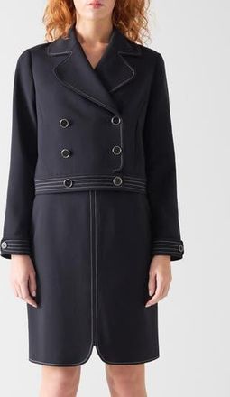 L.k. Bennett Eugine Crop Jacket in Navy at Nordstrom Rack, Size 16 Us / 20 Uk